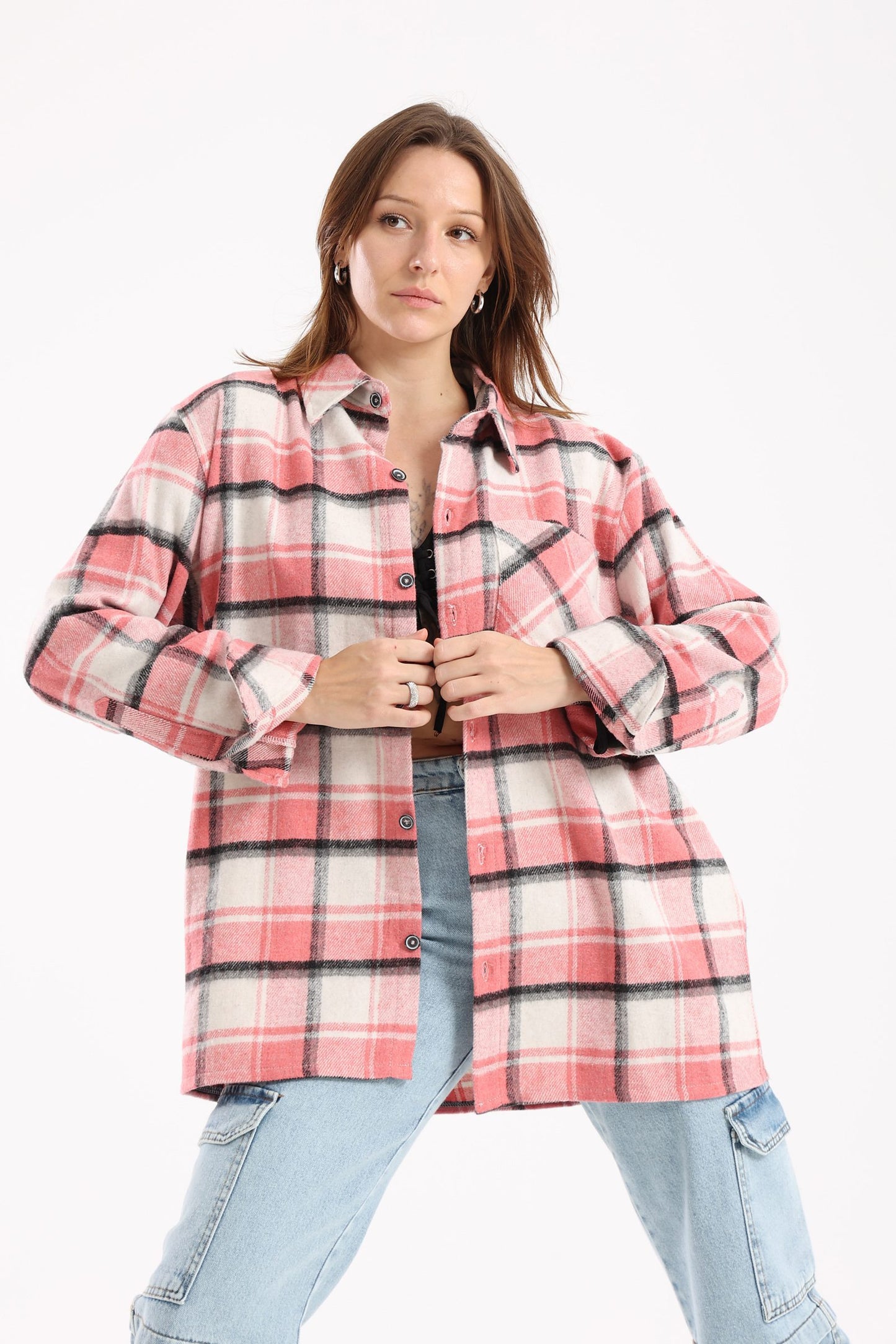 Pink Check Overshirt