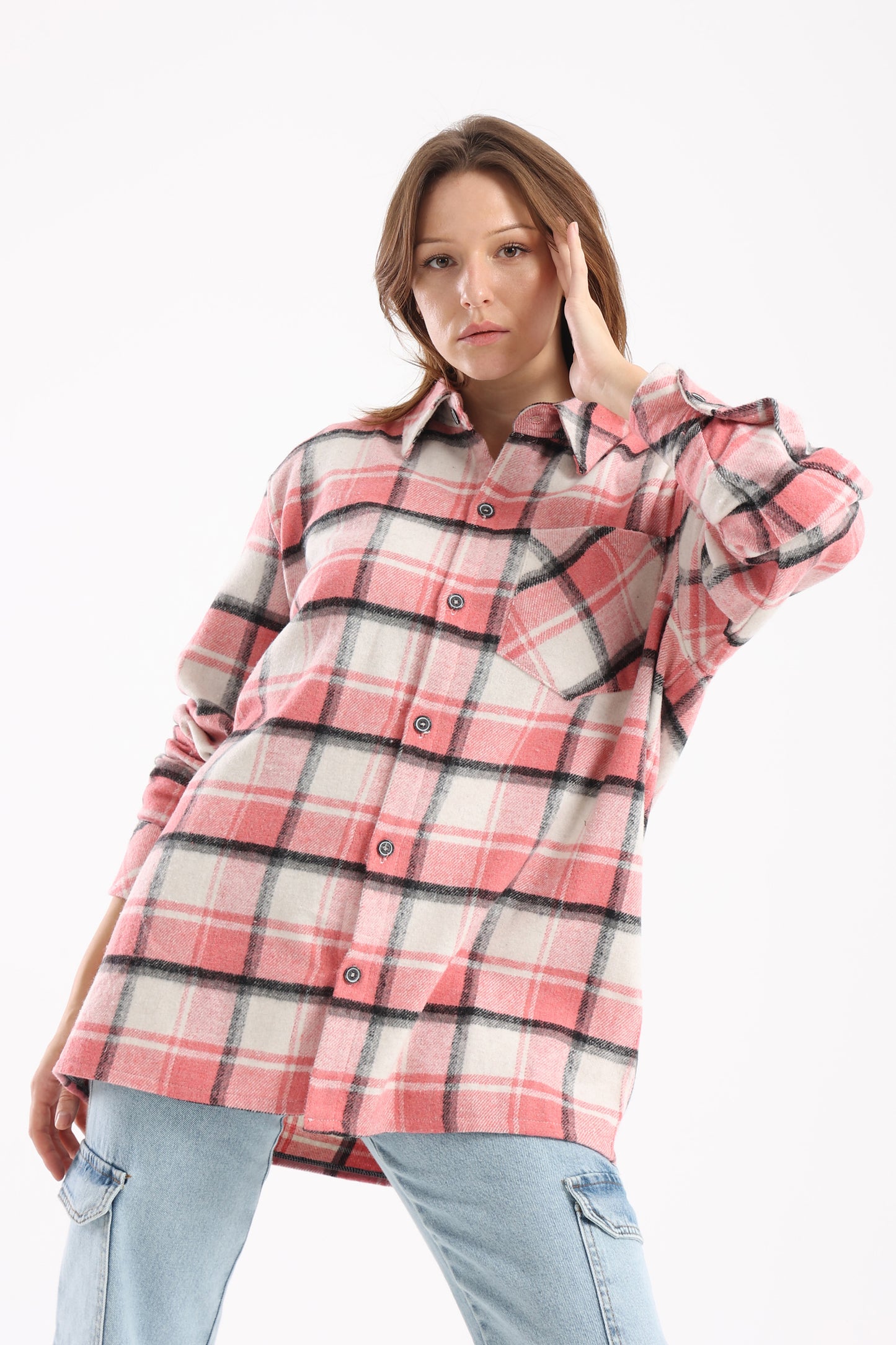 Pink Check Overshirt