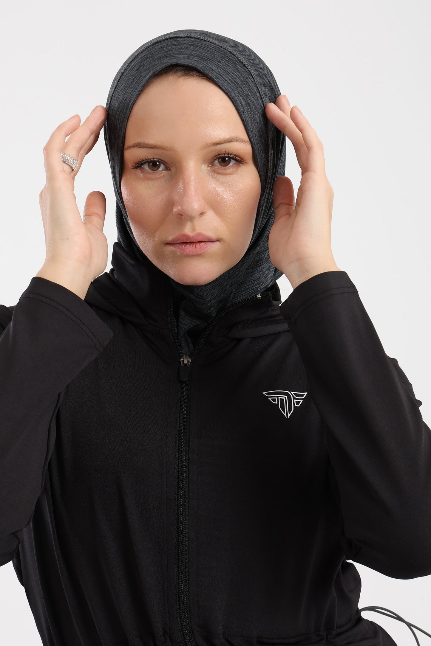 Sports Hijab In Dark Gray - sports bras, support