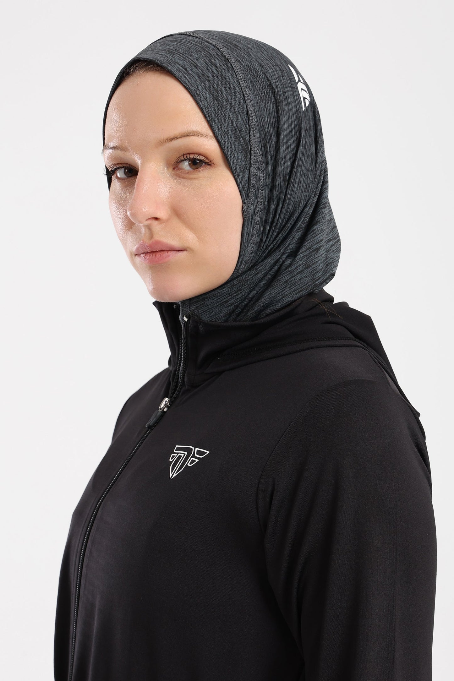 Sports Hijab In Dark Gray - sports bras, support