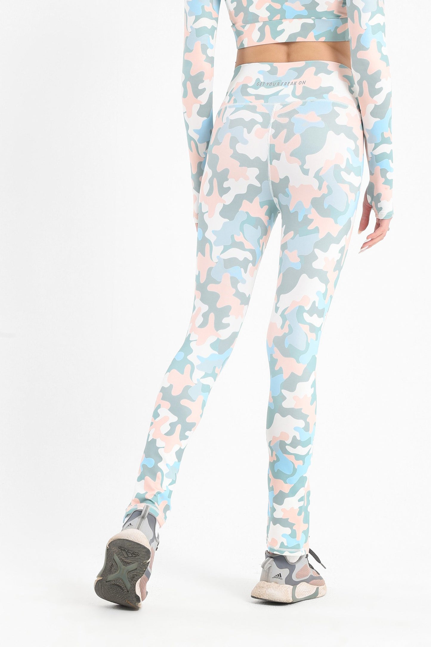 Colored Camo Slit Printed Leggings