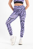 Zebra Printed Leggings In Purple