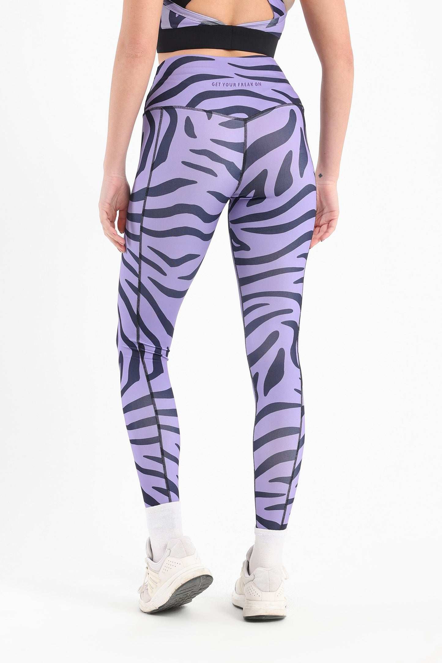 Zebra Printed Leggings In Purple