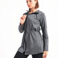 Dark grey drawstring oversized jacket