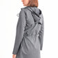 Dark grey drawstring oversized jacket