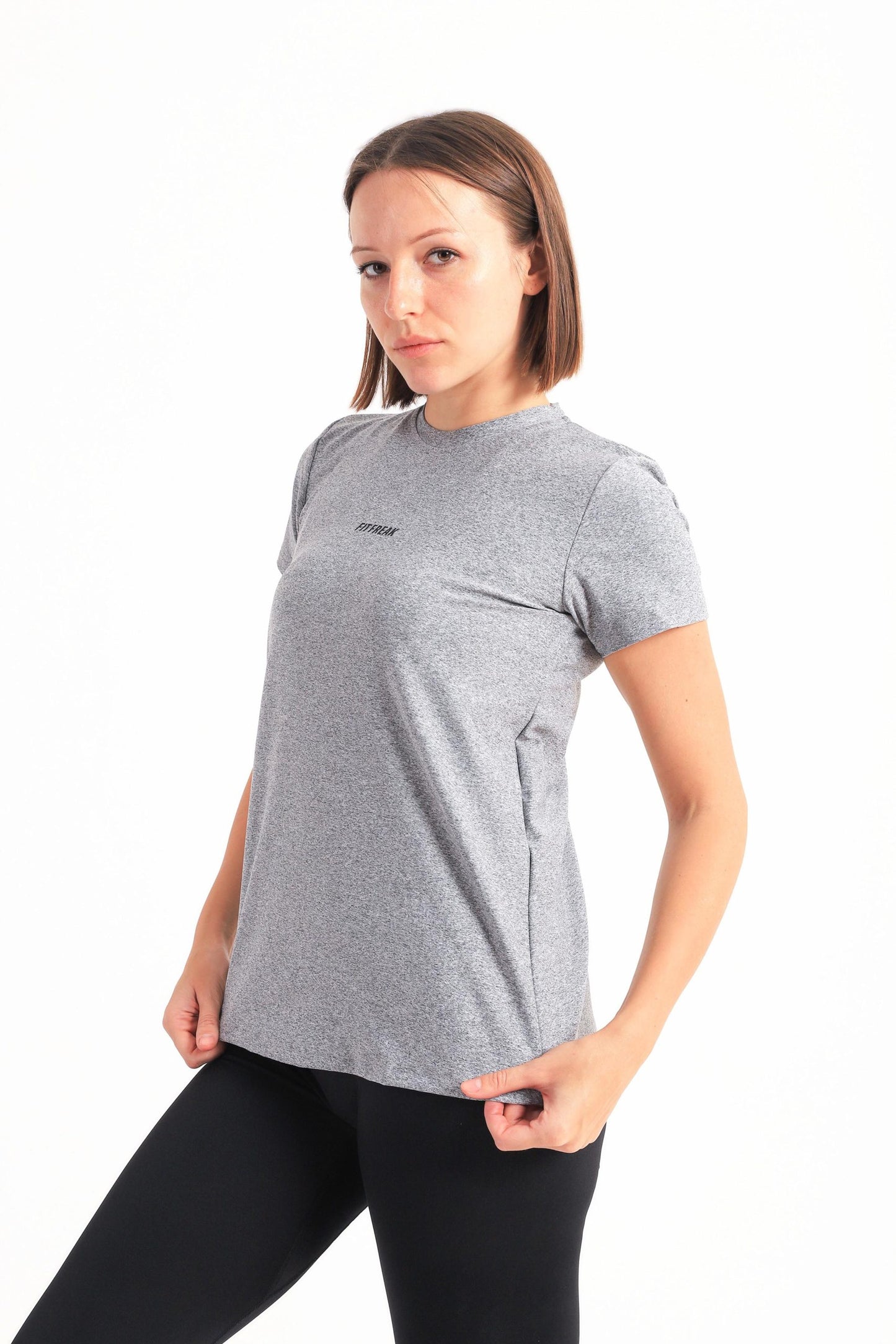 Running Half Sleeve Top In Light Grey