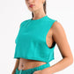 Green Cropped Sleeveless Sweat