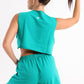 Green Cropped Sleeveless Sweat