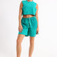 Green Cropped Sleeveless Sweat