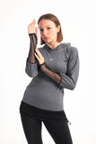 Long Sleeve Mesh Sweatshirt In Dark Gray