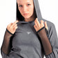 Long Sleeve Mesh Sweatshirt In Dark Gray