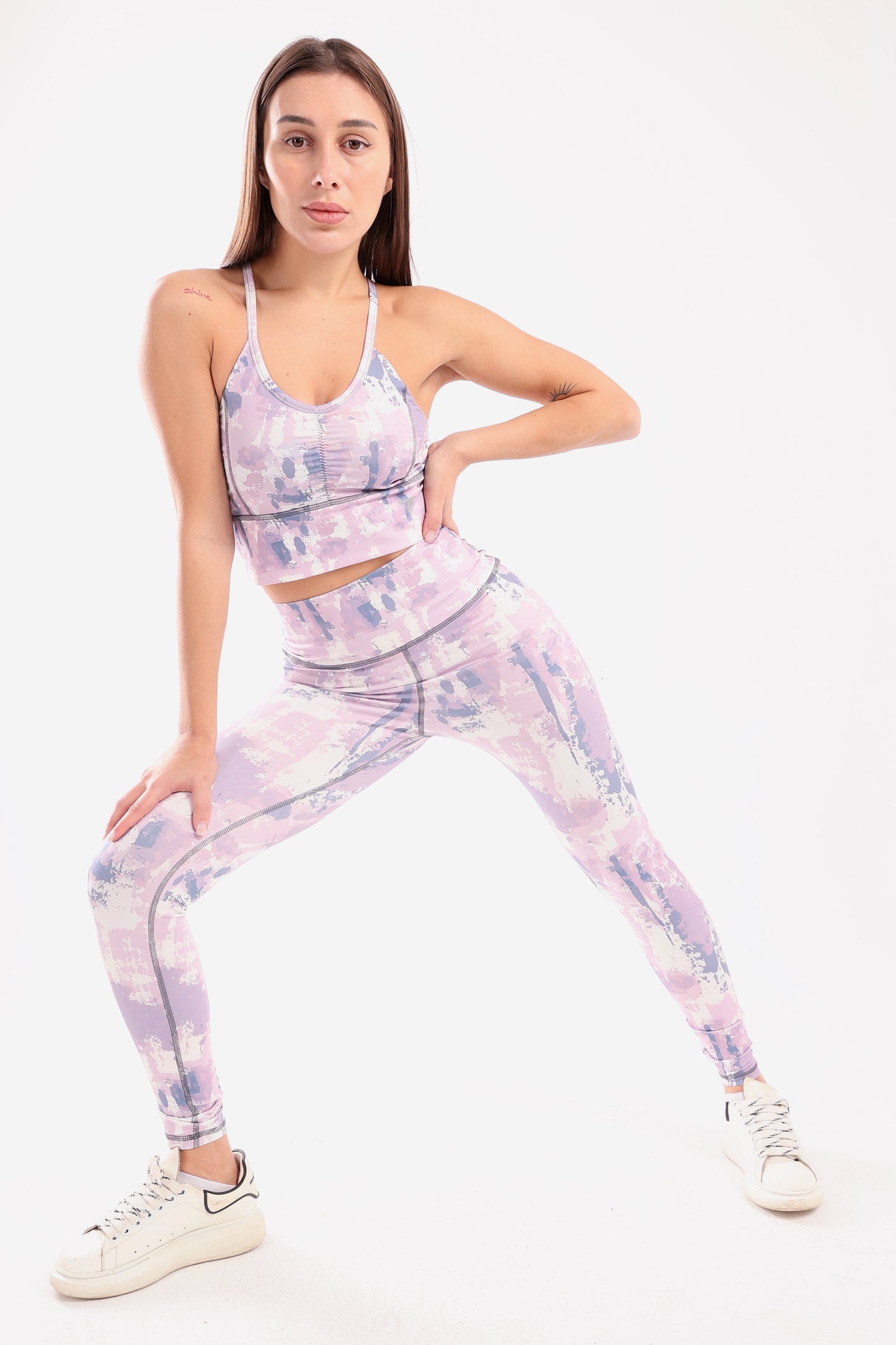Colorblend Longline Printed Sports Bra - sports bras, support
