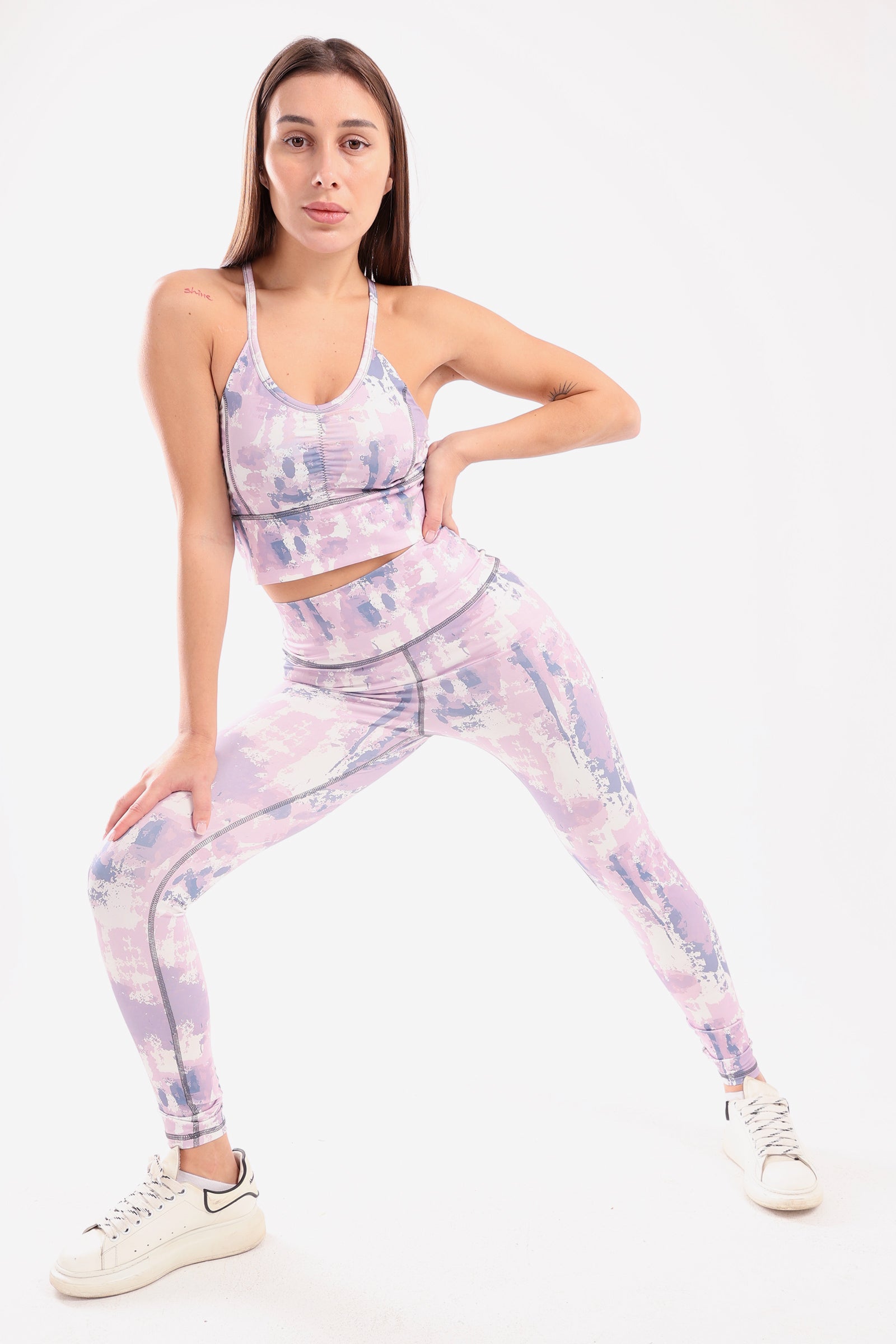 Colorblend Longline Printed Sports Bra - sports bras, support