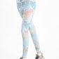 Colorful Palm Seamed Printed Leggings