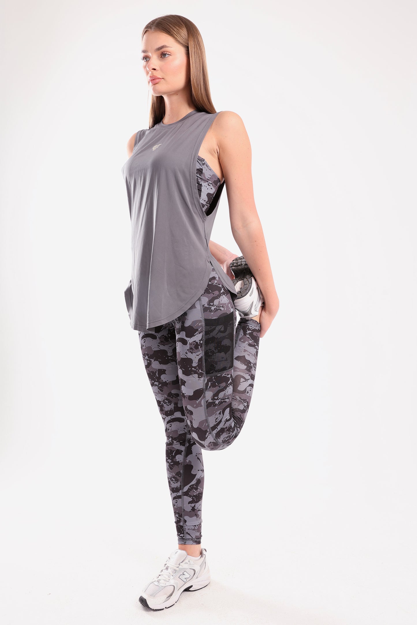 Smoke Grey Round Hem Top