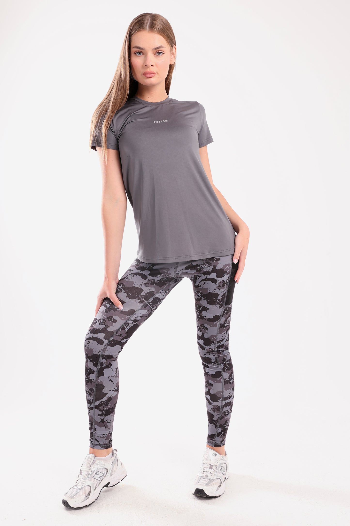 Smoke Grey Running Half Sleeve Top