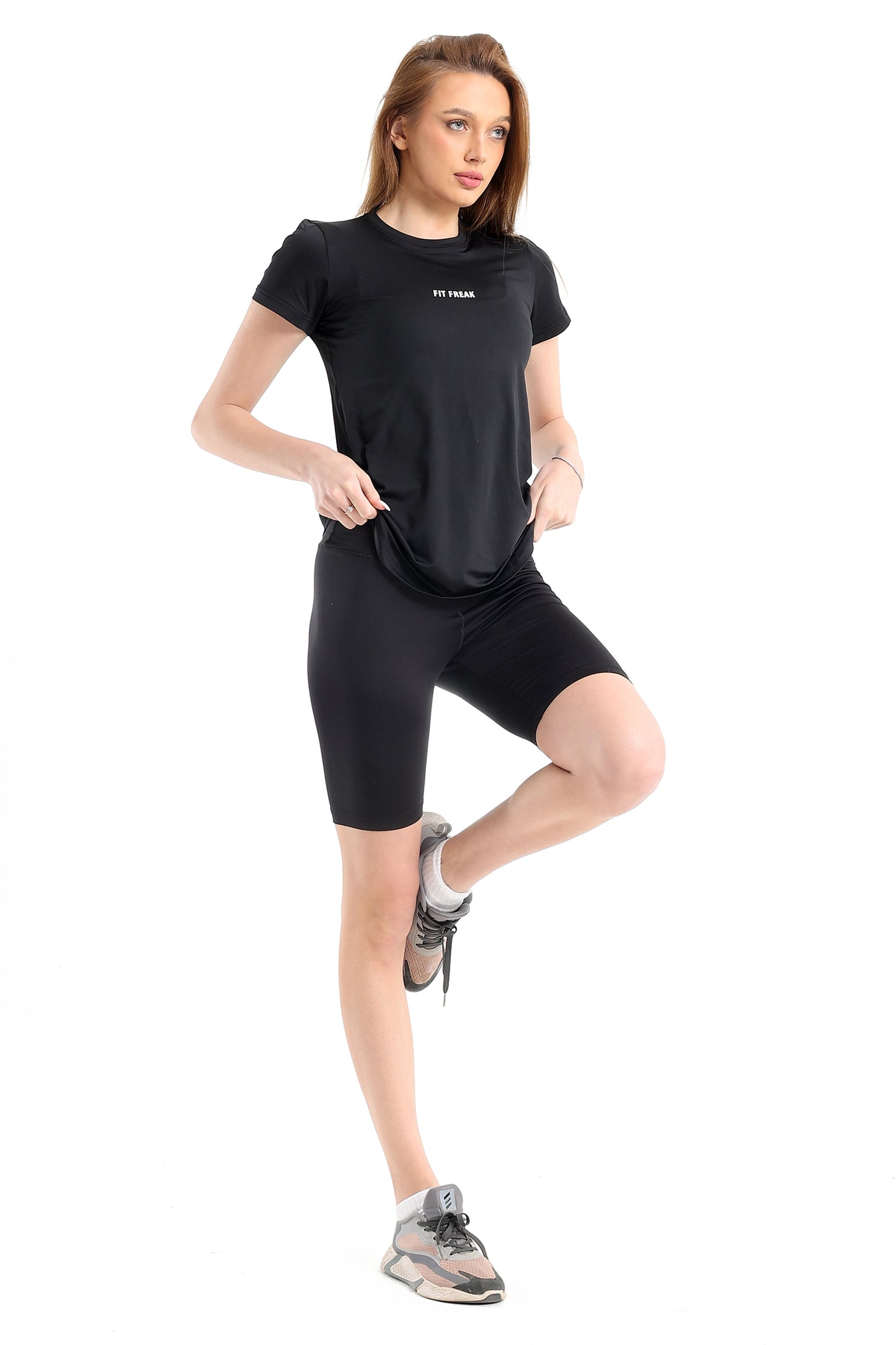 Running Half Sleeve Top In Black