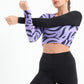 Zebra Printed Long Sleeve Top In Purple