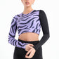 Zebra Printed Long Sleeve Top In Purple