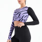 Zebra Printed Long Sleeve Top In Purple