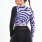 Zebra Printed Long Sleeve Top In Purple