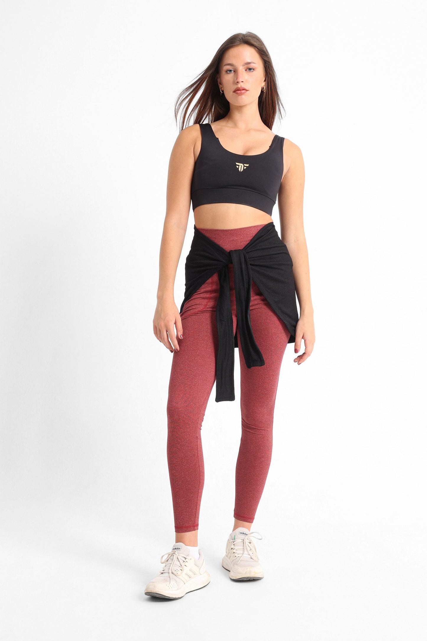 Red Heather Lined Pocket Leggings