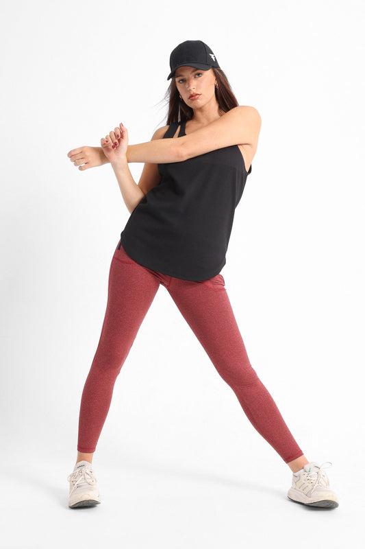 One Shoulder Cut Out Tank Top In Black