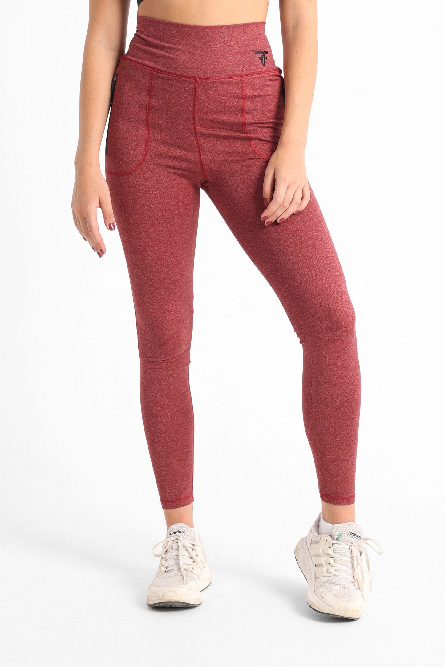 Red Heather Lined Pocket Leggings