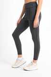 Black Heather Lined Pocket Leggings