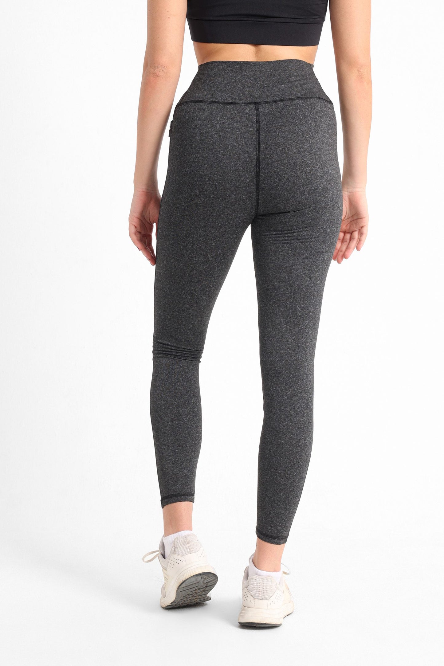 Black Heather Lined Pocket Leggings