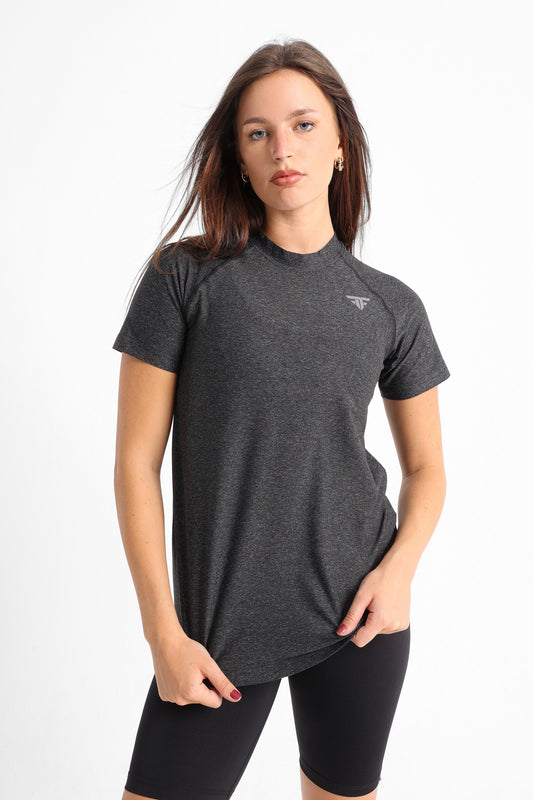 Black Heather Short Sleeve Top