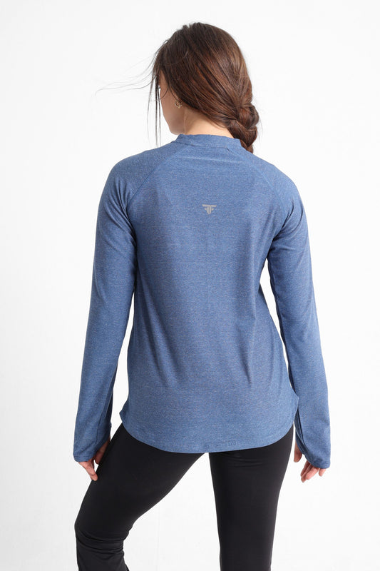 Blue Heather Long Sleeve Top