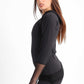 Long Sleeve Mesh Sweatshirt In Black