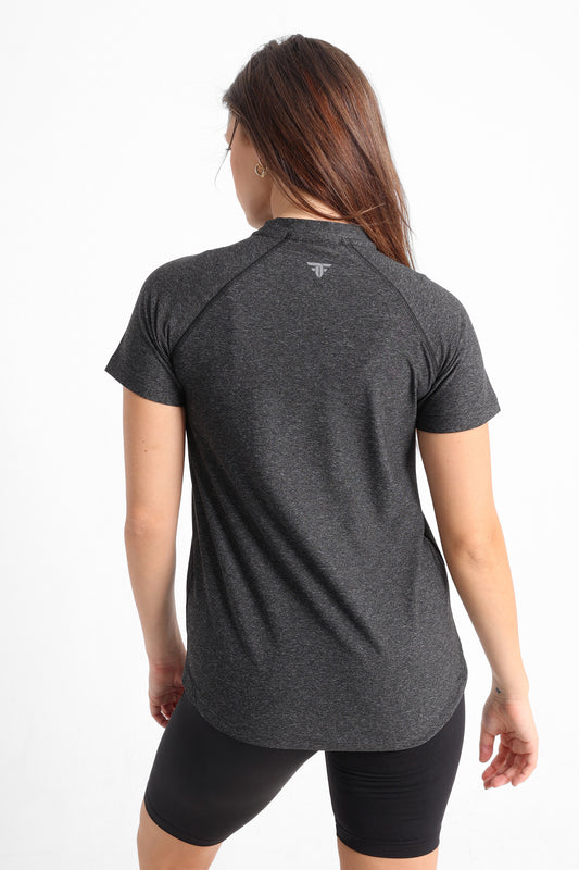 Black Heather Short Sleeve Top