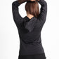 Long Sleeve Mesh Sweatshirt In Black