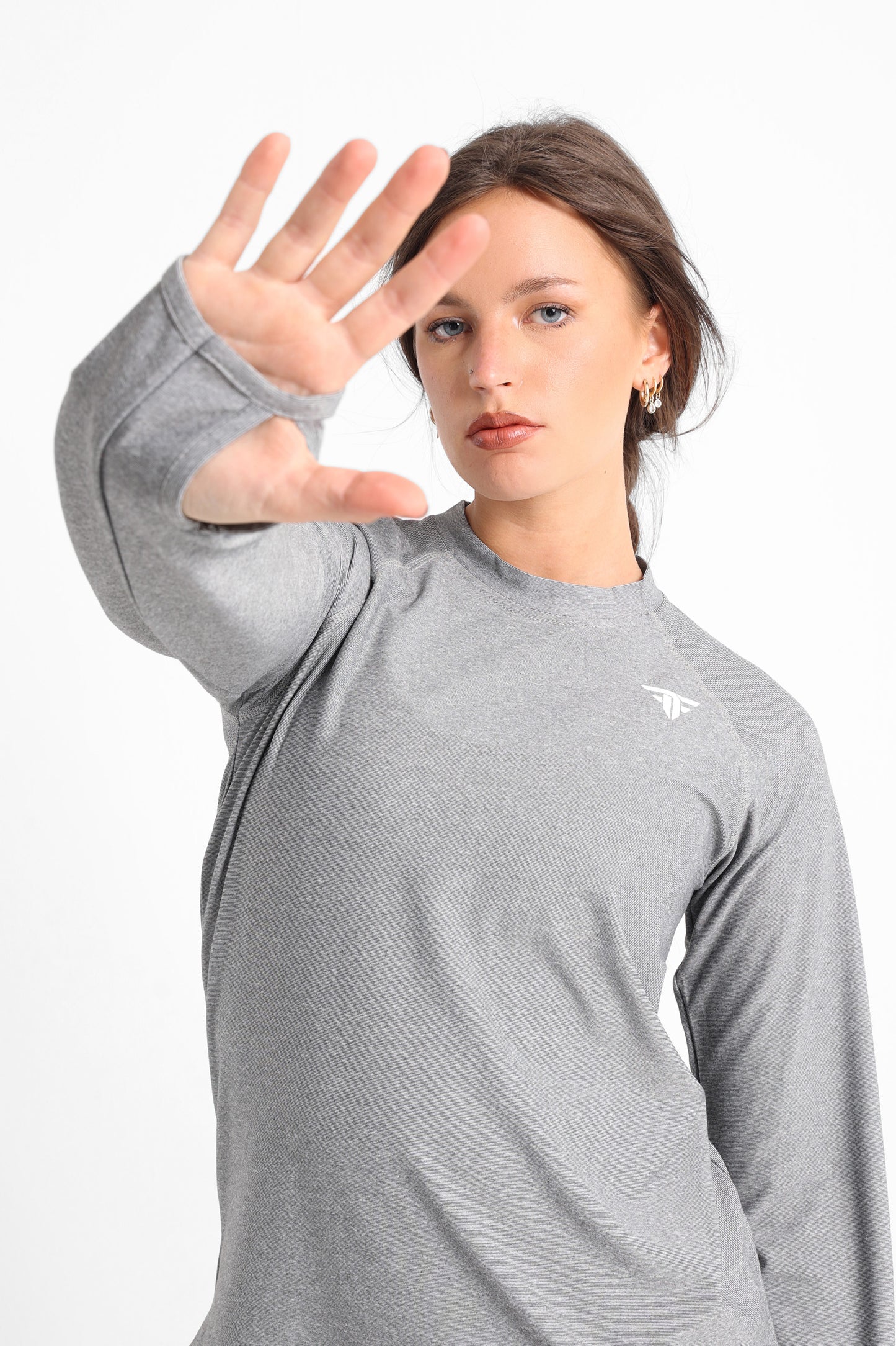 Grey Heather Long Sleeve Top