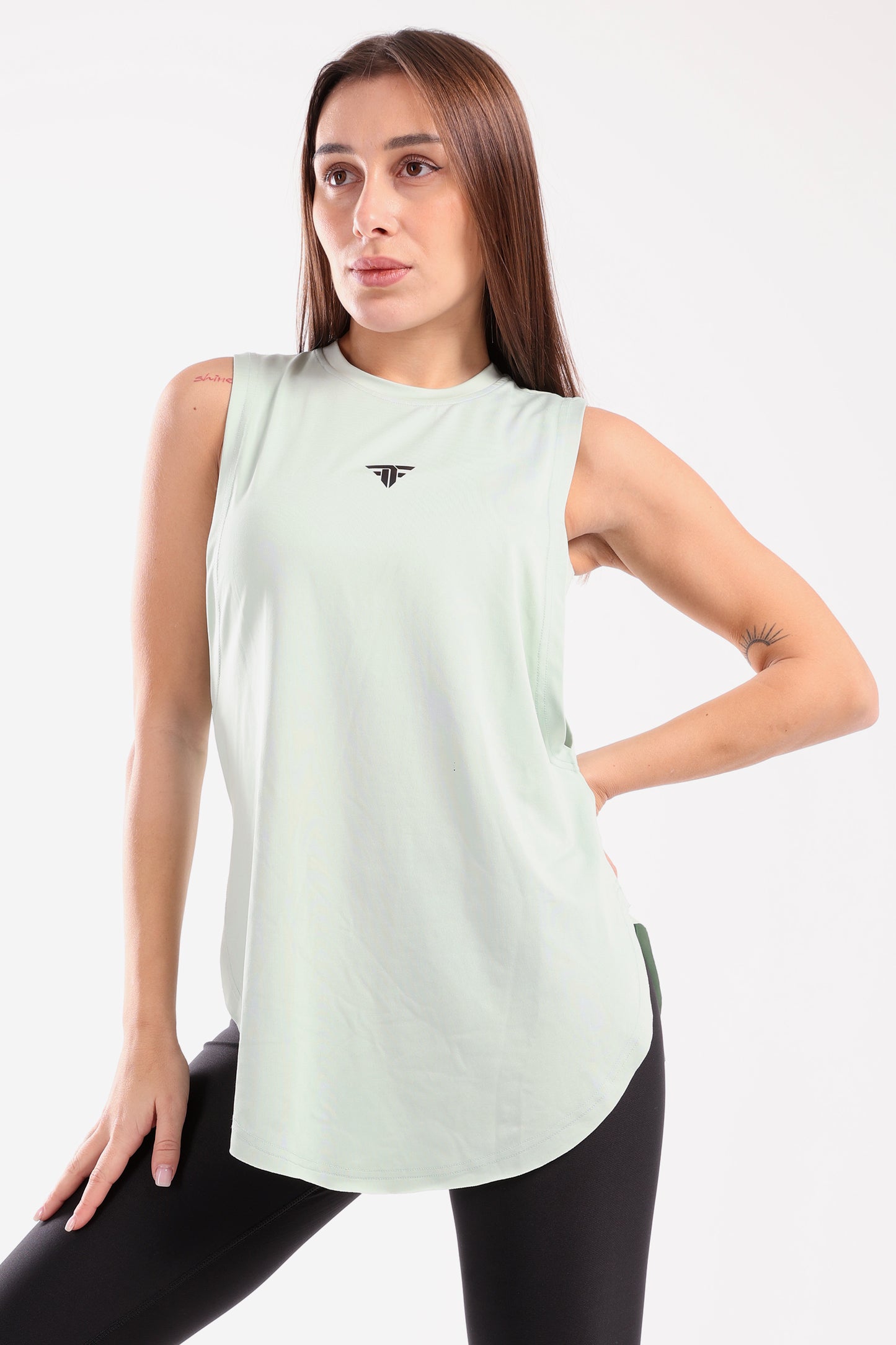 Mint Round Hem Top