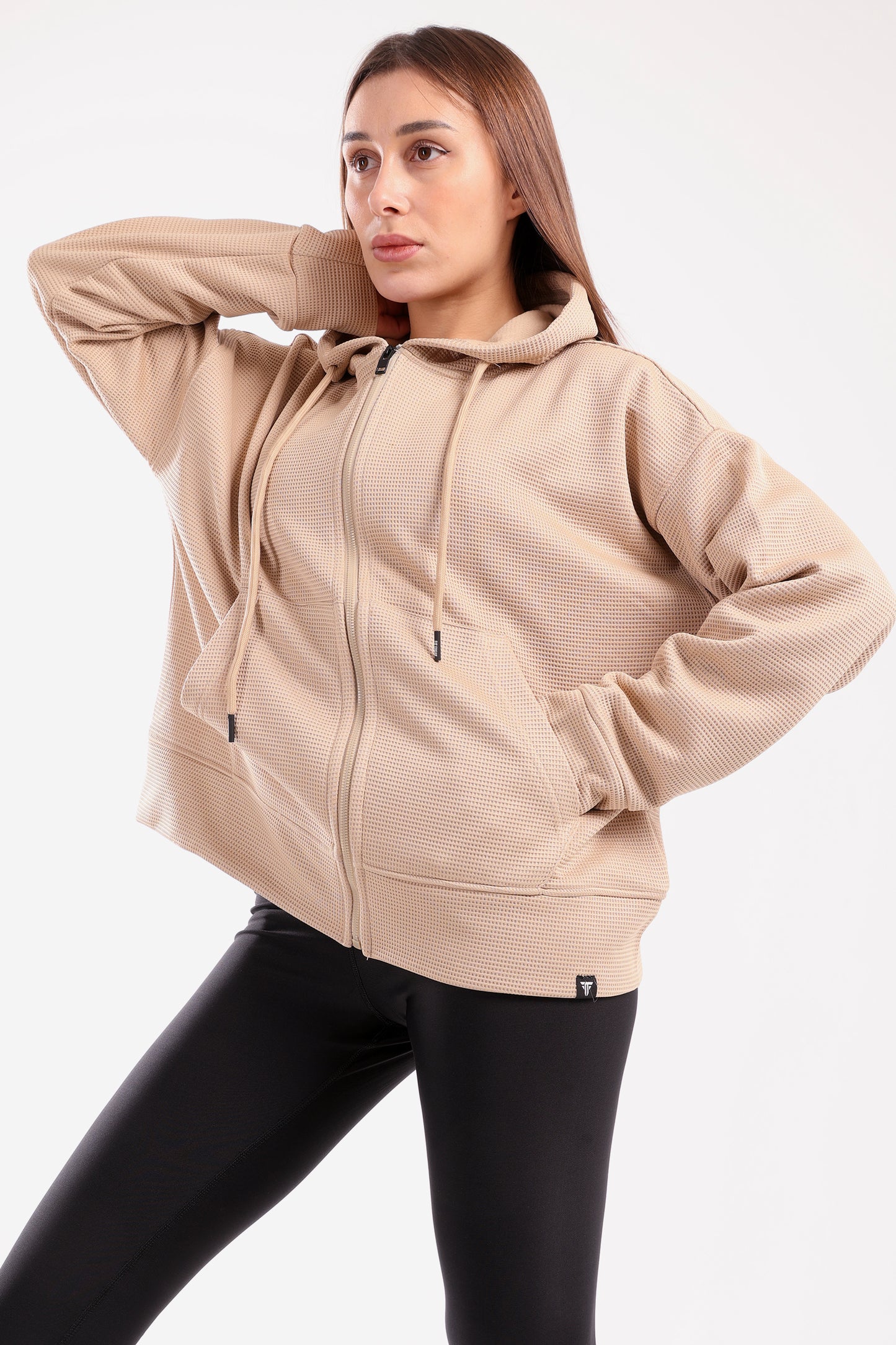 Everyday zipper jacket in beige