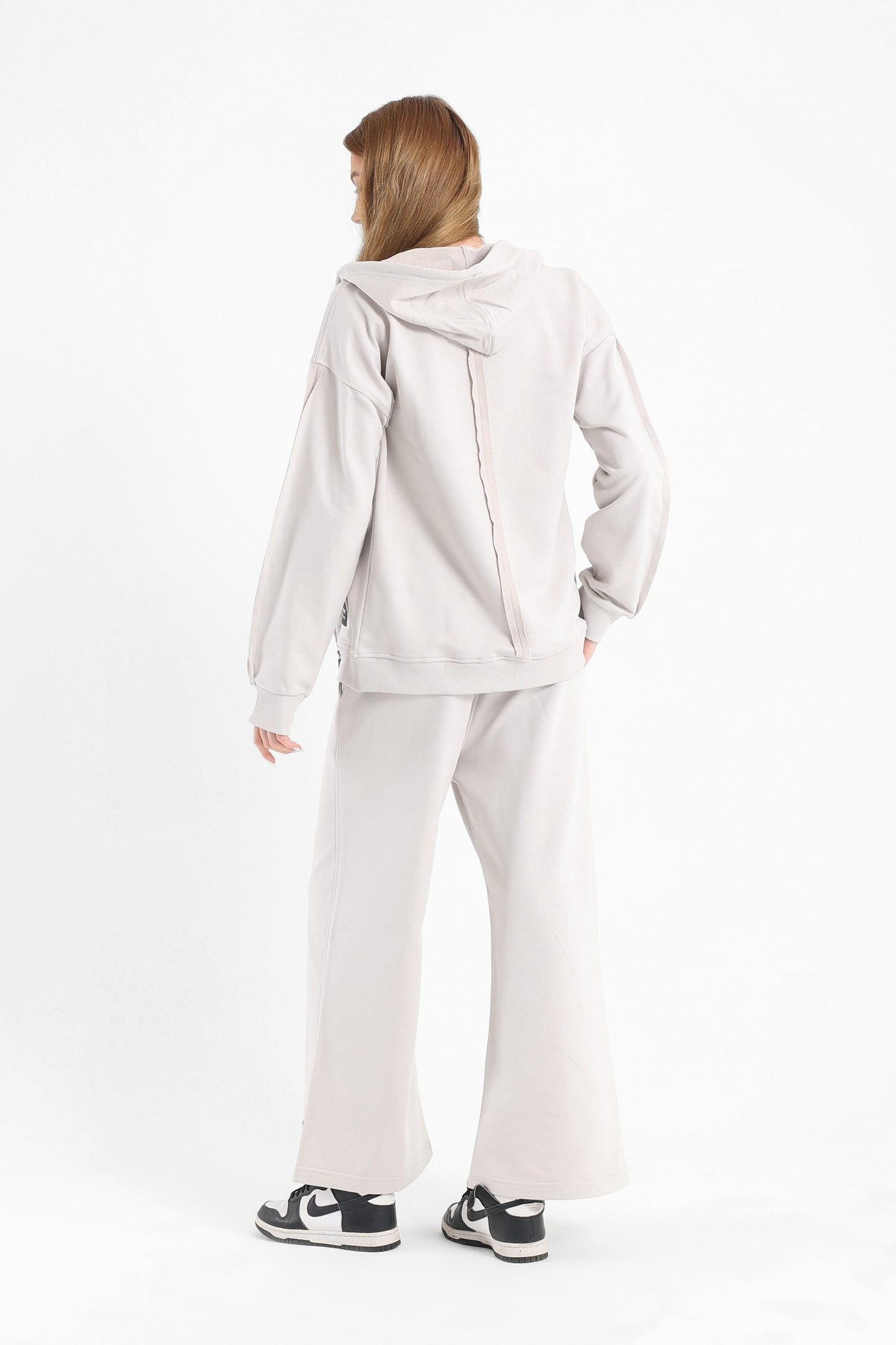 Chill Oversized Zip Up Set In Grey