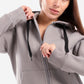 Fit zip up jacket in greige