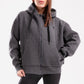 Boxy zip up jacket in dark grey