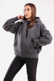 Boxy zip up jacket in dark grey