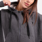 Boxy zip up jacket in dark grey