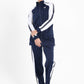 Classic Stand Up Collar Tracksuit In Dark Blue