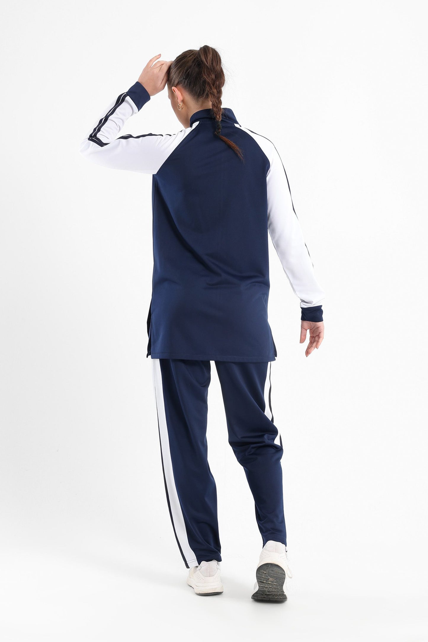 Classic Stand Up Collar Tracksuit In Dark Blue