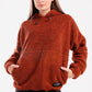 Oversized plush hoodie in orange