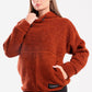 Oversized plush hoodie in orange