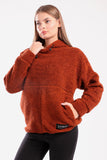 Oversized plush hoodie in orange