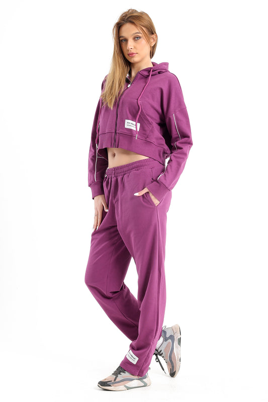 Chill Oversized Piping Set In Purple