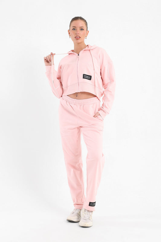 Chill Oversized Piping Set In Light Pink